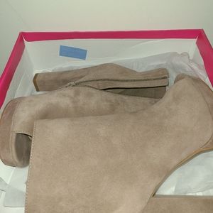 Platform peep toe booties